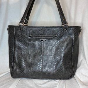 Thirty-One Townsfair Reversible Tote Gray Leather